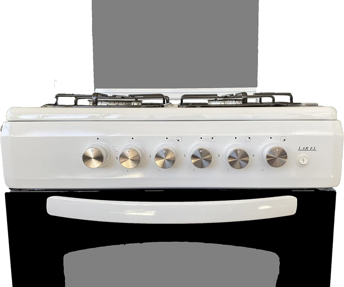 Cucina LAREL 4 Fuochi 50×50 Forno gas/grill Con coperchio Bianco L5005VB - 3