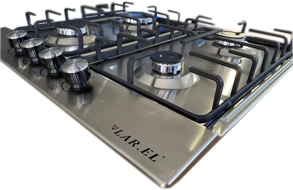 Piano cottura LAREL da Incasso a Gas 4 fuochi 60cm Inox L848X - 2
