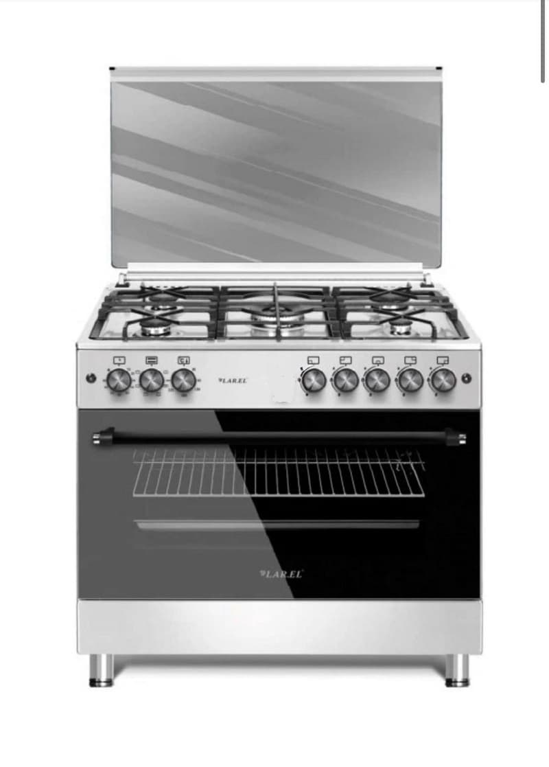 Cucina LAREL 5 Fuochi a Gas Tutto Forno elettrico 90x60cm Inox L90EX