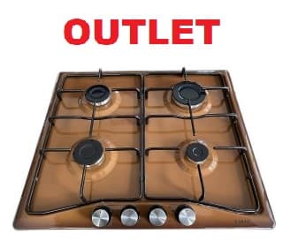 Piano cottura LAREL OUT. da Incasso a Gas 4 fuochi 60cm Marrone L848M