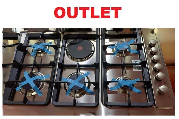 Piano cottura HOTPOINT OUT. 5 Fuochi + 1 piastra 90 cm  Acciaio Inox/ghisa Cod: AM95E0/GM/SA OUT