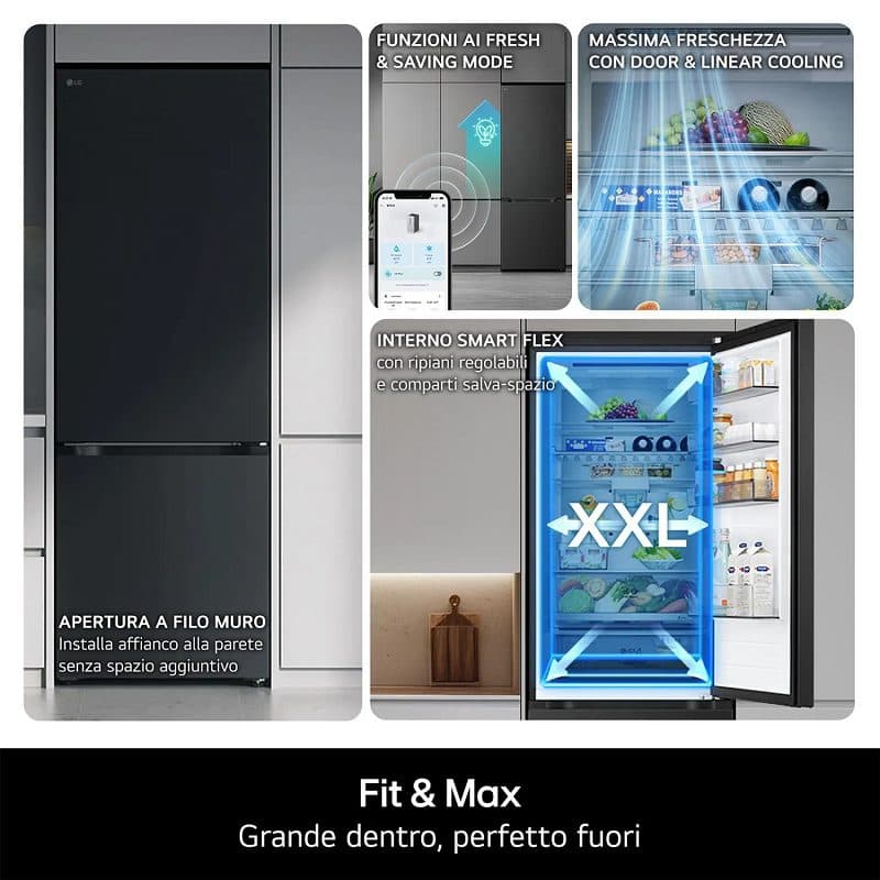 Frigorifero LG Combinato No Frost Classe D 465 Lt Inox GBBW322DPY - 3