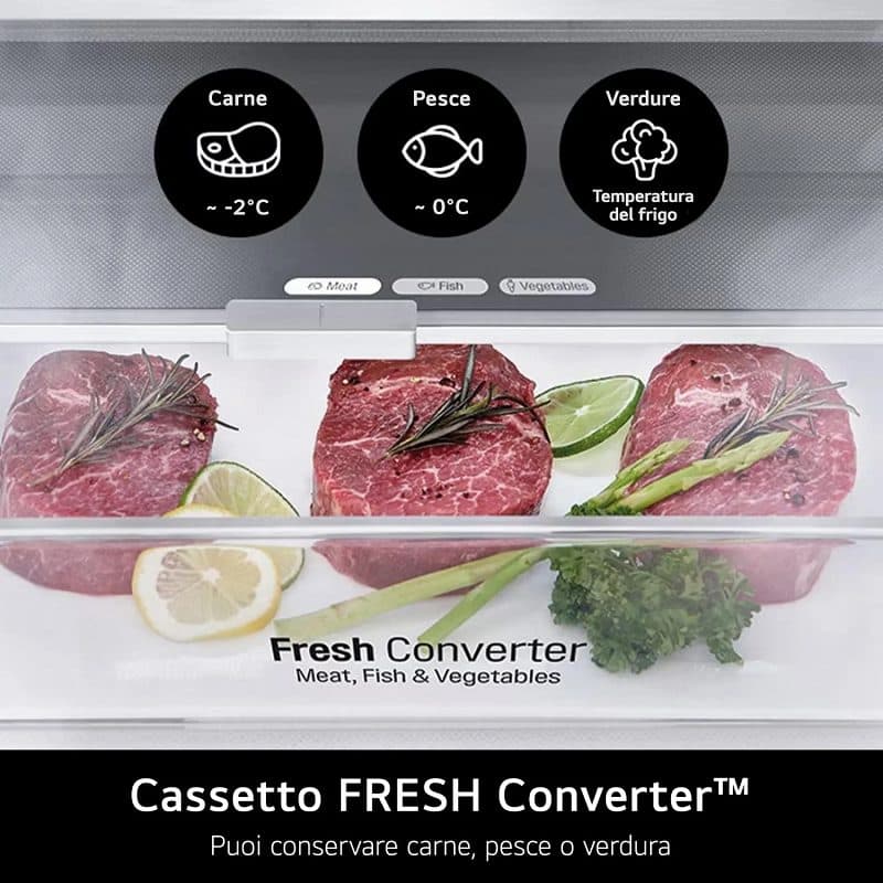 Frigorifero LG Combinato No Frost Classe C 387 Lt Inox GBV22NCCPY - 4