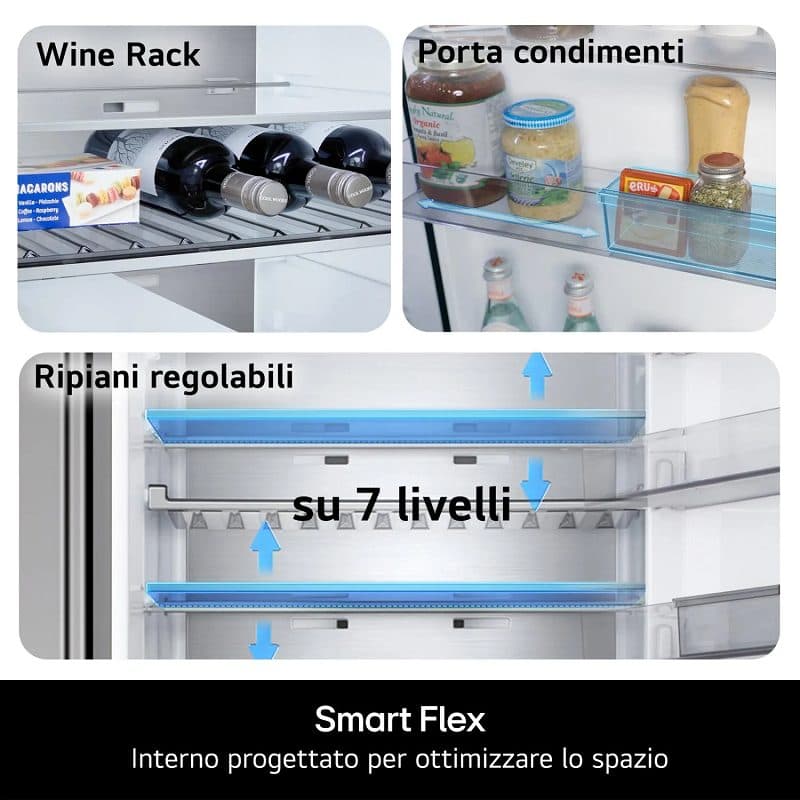 Frigorifero LG Combinato No Frost Classe D 465 Lt Inox GBBW322DPY - 5