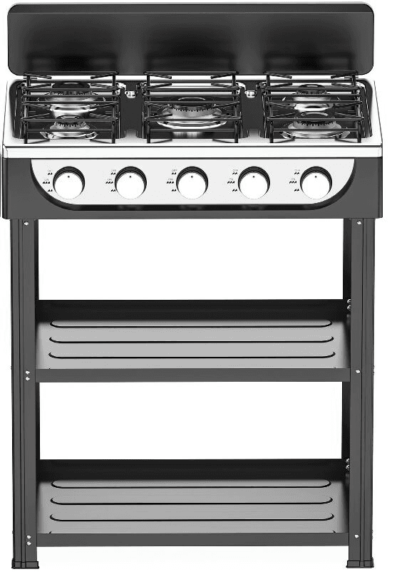 Cucina Portatile Fornello STAYLUX a Gas 5 fuochi 65 cm Nero CUCINOTTO A
