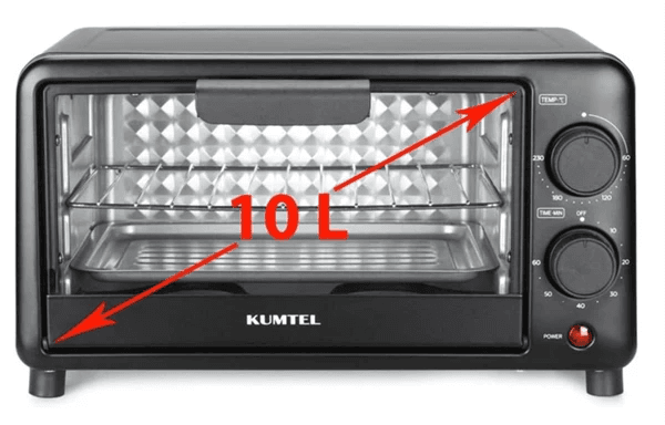 Forno elettrico KUMTEL 800W 10 Litri colore Nero HMFR-10 - 2