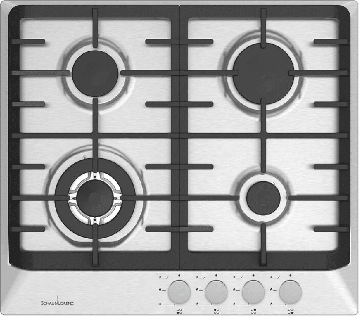Piano Cottura SCHAUB LORENZ a Gas 4 Fuochi Gas 60cm Inox SSPC604XFGW